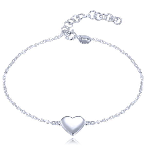 MINET Stříbrný náramek se srdíčkem a stahovacím zapínáním JMAS0281SB17