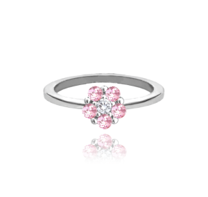 MINET Silver ring with pink cubic zirconia size 54 JMAD0037PR54