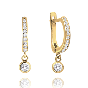 MINET Gold earrings with white zircons Au 585/1000 2,00g JMG0021WGE02