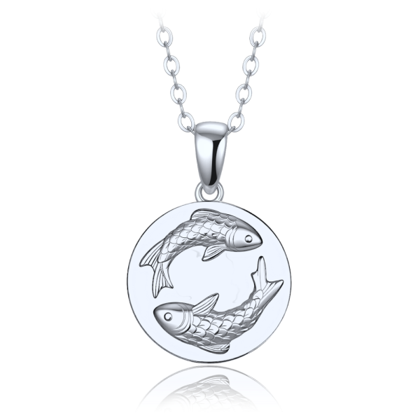 MINET Silver Pisces Zodiac Sign Necklace JMAS9603SN50