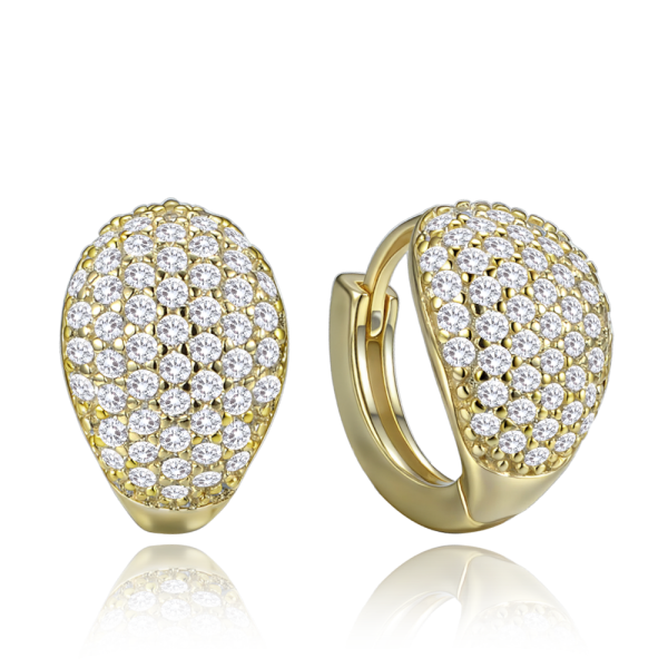 MINET Gold-plated silver drop earrings with white zircons JMAN0565XE01