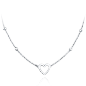 MINET White gold necklace with heart and beads Au 585/1000 1,30g JMG0183WSN45