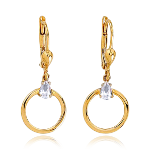MINET Gold earrings with white cubic zirconia JMG0054WGE01