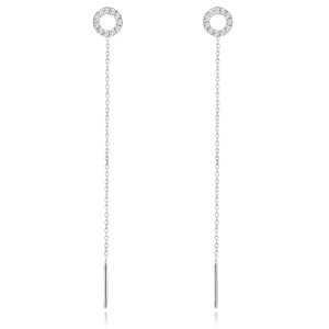 MINET Strieborné náušnice krúžky so zirkónmi JMAS0182SE01