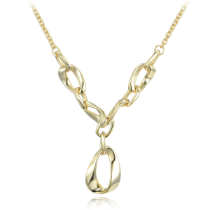 MINET Elegantný pozlátený strieborný náhrdelník JMAS0238GN45