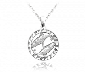 MINET Stříbrný náhrdelník Zodiac znamení RYBY JMAS9403SN45