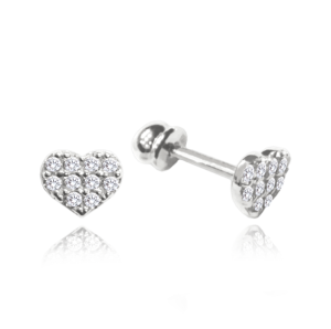 MINET White gold heart earrings with white cubic zirconia Au 585/1000 1,10g JMG0118WSE00