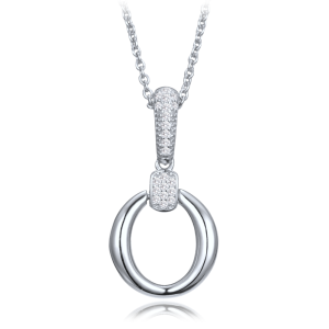 MINET Elegantný strieborný náhrdelník so zirkónmi JMAS0323SN45