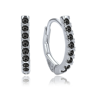 MINET Elegant silver earrings with black zirconia JMAS0331CE00