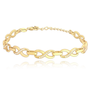 MINET Gold-Plated Silver "Infinity" Bracelet with Zirconia