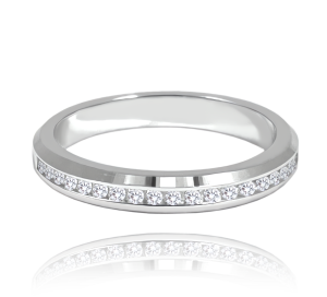 MINET+ Strieborný snubný prsteň s bielym zirkónom veľkosť 59 JMAN0450SR59