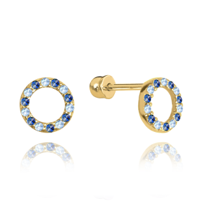 MINET Gold stud earrings with light and dark blue cubic zirconia Au 585/1000 1,35g JMG0027AGE08