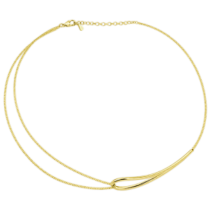 MINET Elegantný vlnitý pozlátený strieborný náhrdelník JMAS0359GN45