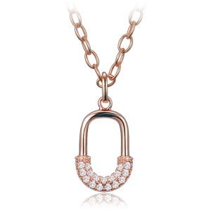 MINET Luxury gold-plated silver necklace with zirconia JMAS0330GN45
