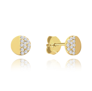 MINET Zlaté náušnice s bílými zirkony Au 585/1000 1,05g JMG0012WGE00