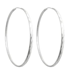 MINET Cut silver earrings CIRCLES 5 cm JMAN0233SE05