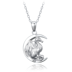 MINET Silver necklace dragon on the moon JMAN0513SN45