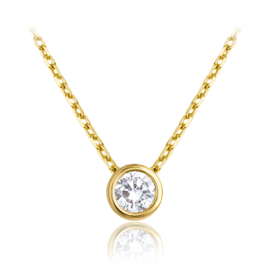 MINET Jemný zlatý náhrdelník s bielymi zirkónmi Au 585/1000 1,85 g JMG0311WGN46