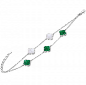 MINET Silver bracelet with white pearl and malachite JMAS7043ZB16