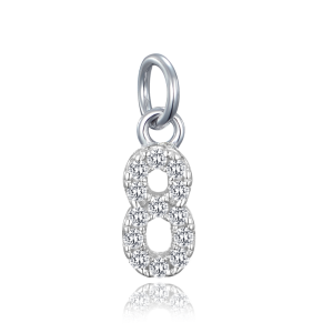 MINET Silver pendant numeral "8" inlaid with cubic zirconia JMAS9018SP00