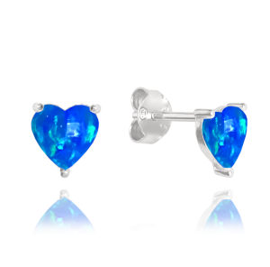 MINET Silver earrings with blue opals JMAS0138BE00