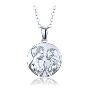 MINET Silver Gemini Zodiac Sign Necklace JMAS9606SN50