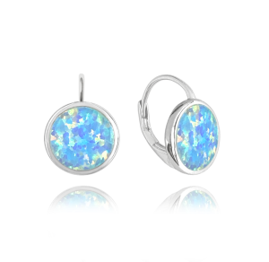 MINET Silver earrings with blue opals JMAS0131AE00