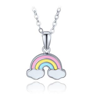 MINET Dětský stříbrný náhrdelník duha JMAD0064SN38