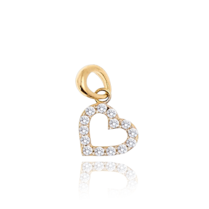 MINET Gold heart pendant with white zircons Au 585/1000 0,45g JMG0131WGP00