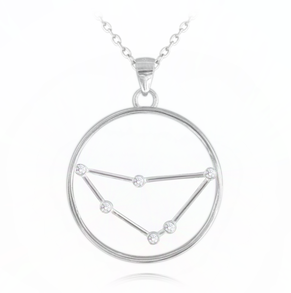 MINET Stříbrný náhrdelník Stars znamení KOZOROH Czech Crystal JMAS9501SN45