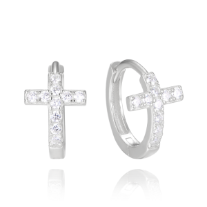MINET Silver earrings CROSSES with cubic zirconia JMAN0460SE00