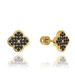 MINET Gold stud earrings with black zircons Au 585/1000 1,45g JMG0081BGE00