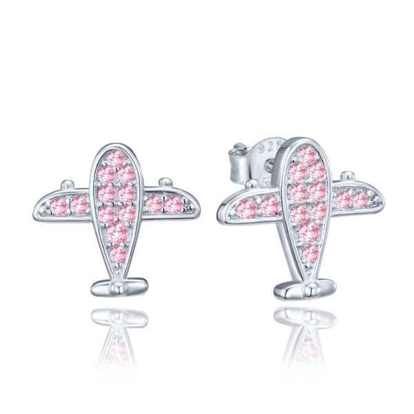 MINET Silver earrings with pink cubic zirconia JMAN0345PE00