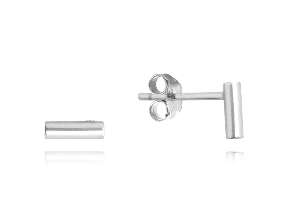 Levně MINET Minimalistické stříbrné náušnice TYČKY JMAN0196SE00