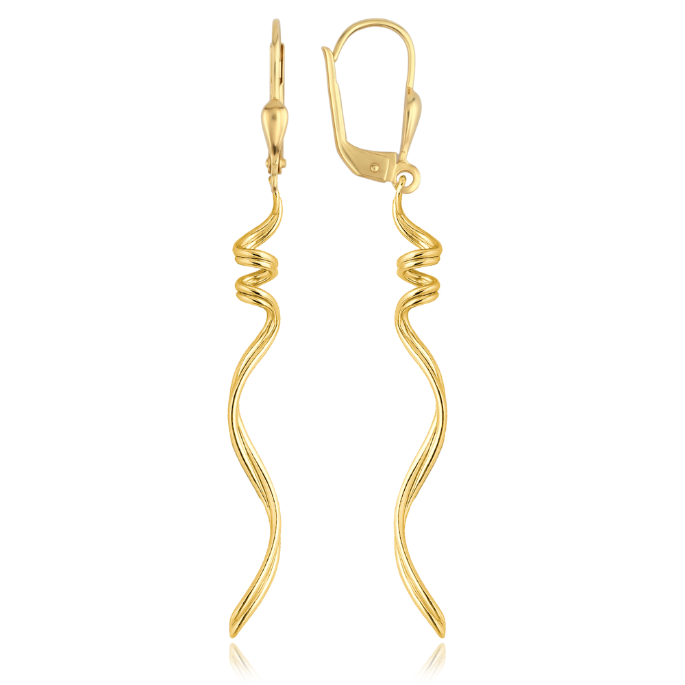 Levně MINET Elegantní zlaté náušnice s patentem Au 585/1000 2,65g JMG0341WGE00