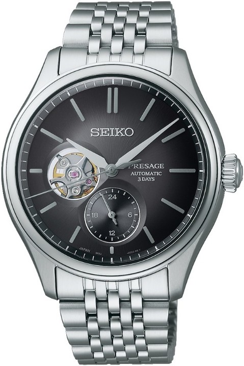Levně Hodinky Seiko SPB471J1 Presage Classic ‘Sumi-iro’ Open Heart