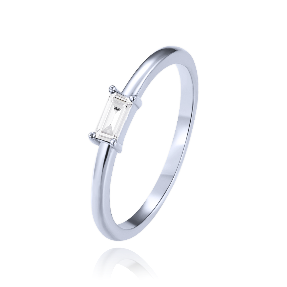 MINET Stříbrný prsten s bílým zirkonem vel. 53 JMAN0639SR53