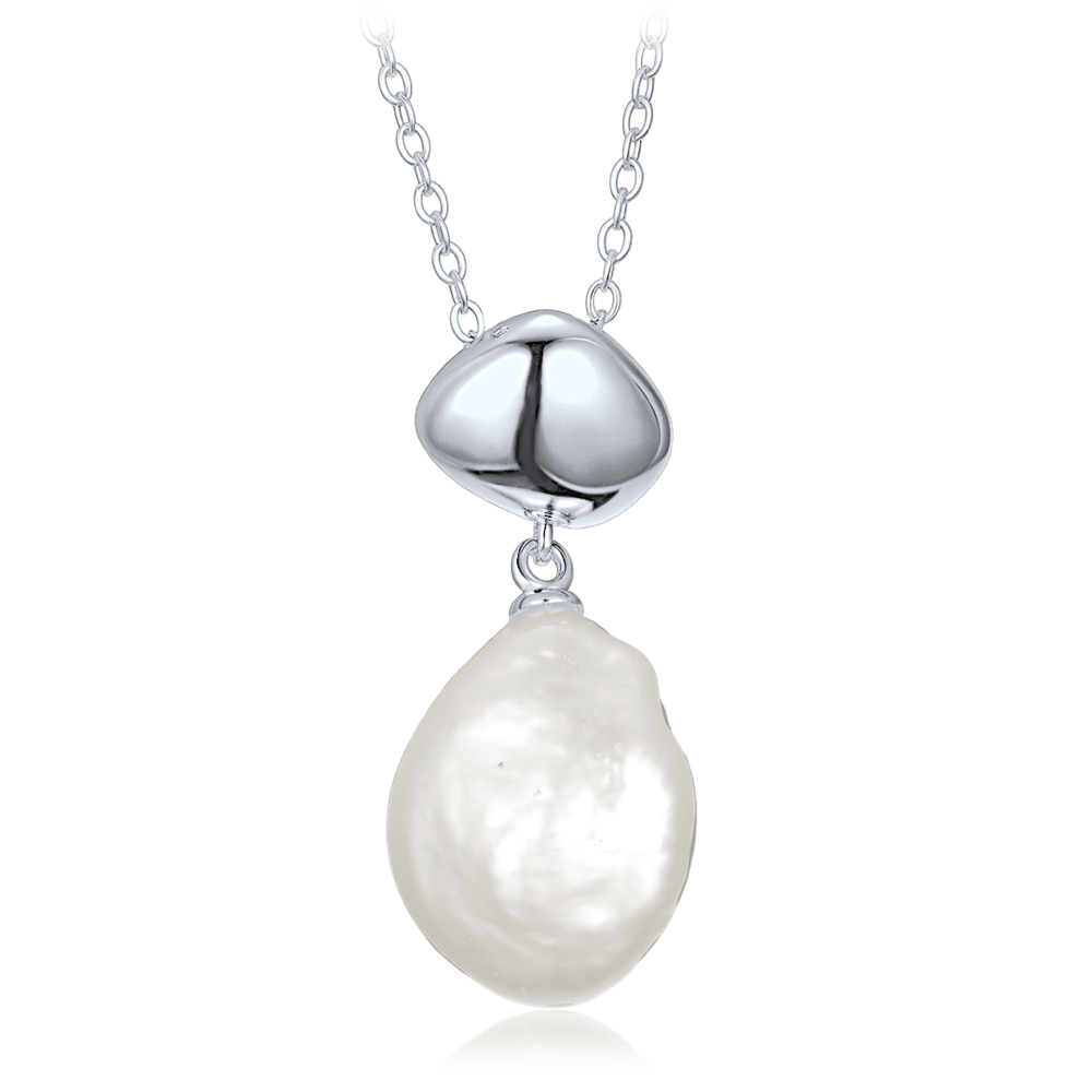 Levně MINET Elegantní stříbrný náhrdelník s perlou JMAS7062SN45