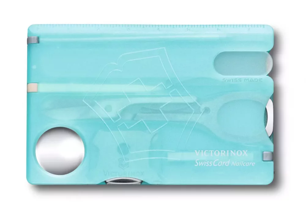 Levně Karta Swiss Card Nailcarre Victorinox 0.7240.T21 Světle Modrá