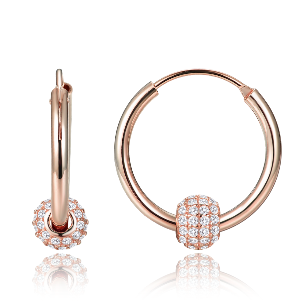 Levně MINET Elegantní pozlacené stříbrné náušnice se zirkony JMAS0322RE00