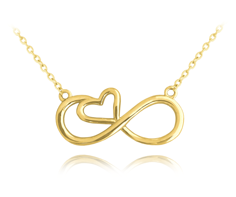 MINET Pozlacený stříbrný náhrdelník FOREVER LOVE JMAN0391GN45