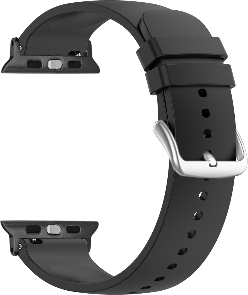 Levně LAVVU LSXBBB2 Černý silikonový řemínek na hodinky pro APPLE WATCH 42-44 mm