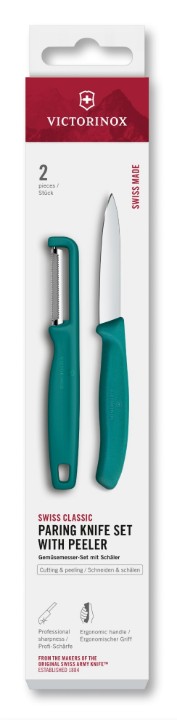Levně Sada kuchyňského nože a škrabky Victorinox 6.7114.21C1 Swiss Classic, 2 ks