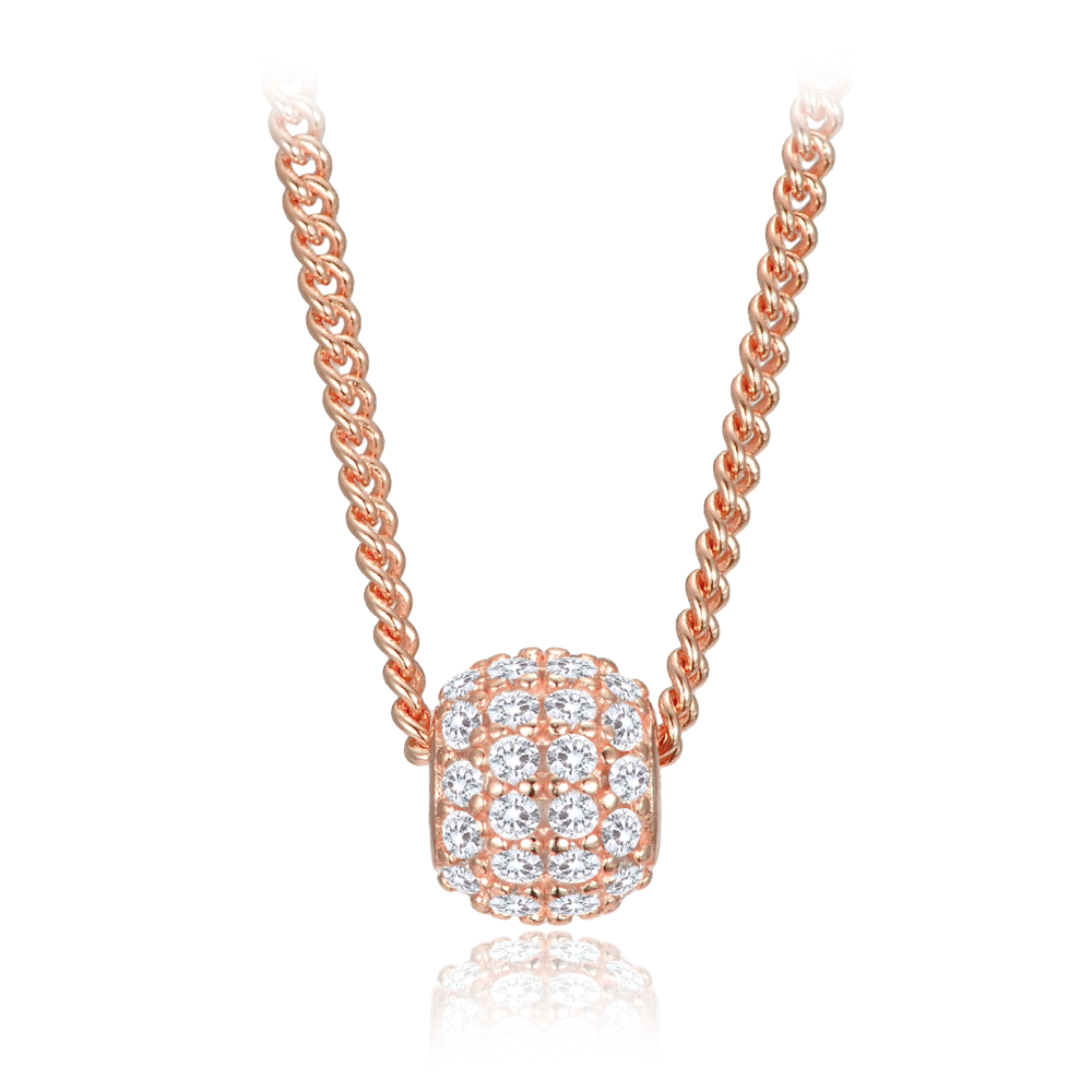 Levně MINET Elegantní pozlacený stříbrný náhrdelník se zirkonem JMAS0322RN45