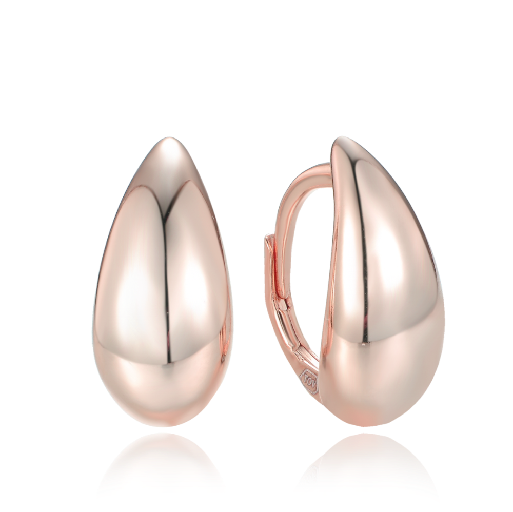 MINET Moderní rose gold stříbrné náušnice kapky JMAN0564RE01