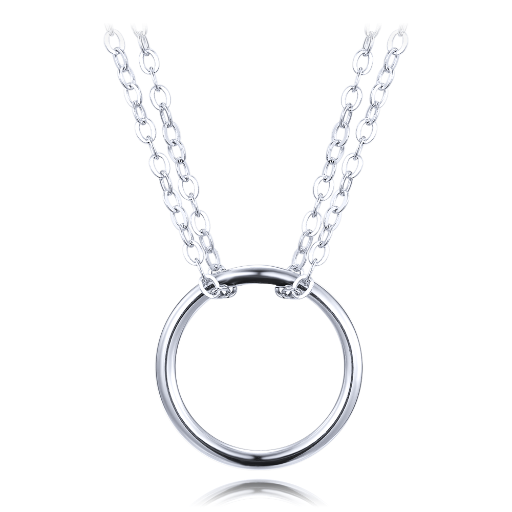 Levně MINET Elegantní stříbrný náhrdelník s kroužkem JMAS0288SN42