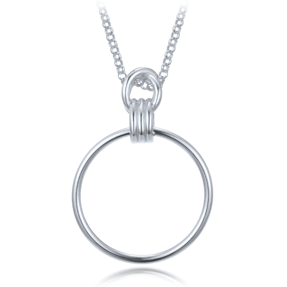 Levně MINET JMAS0297SN45 Moderní stříbrný náhrdelník kruh