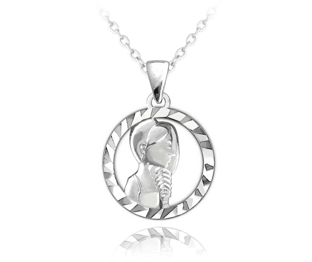 Levně MINET Stříbrný náhrdelník Zodiac znamení PANNA JMAS9409SN45