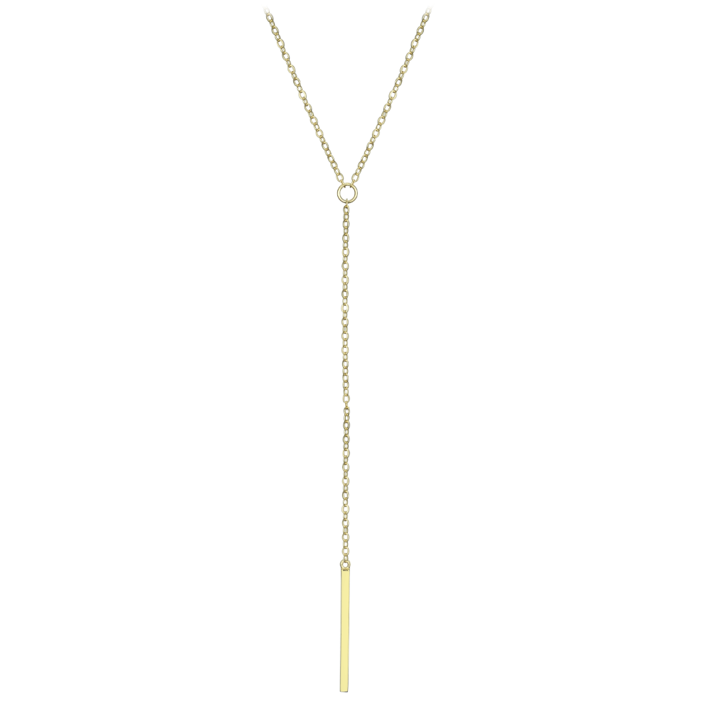 MINET Elegantní pozlacený stříbrný náhrdelník tyčka JMAS0312GN47