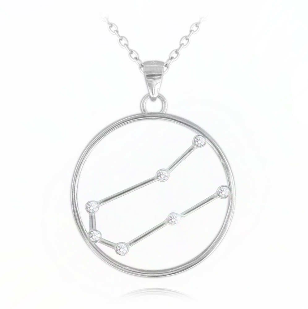Levně MINET Stříbrný náhrdelník Stars znamení BLÍŽENCI Czech Crystal JMAS9506SN45